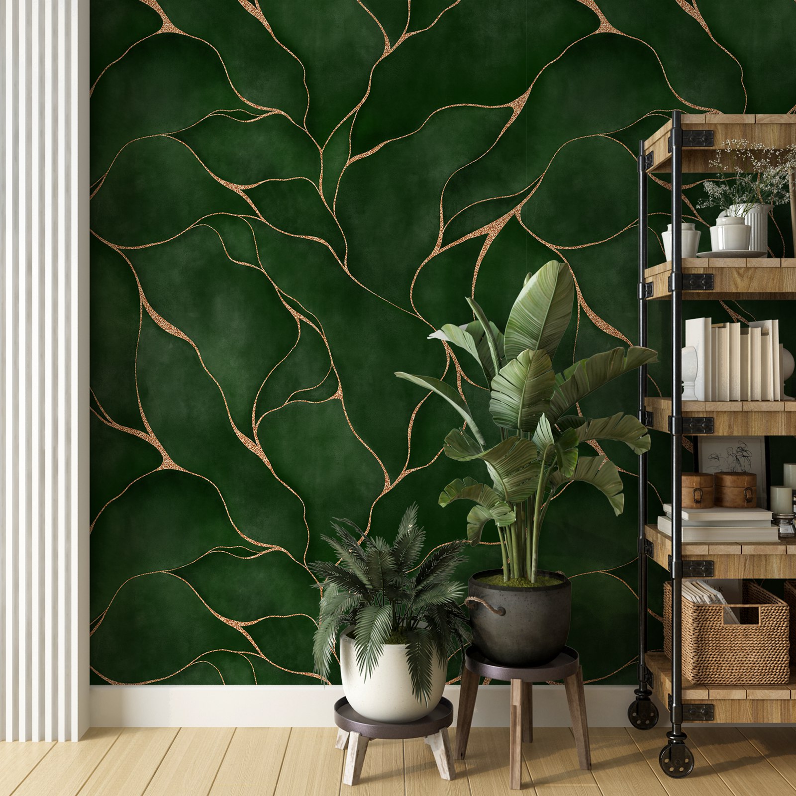 Herbal Wallpaper - ورق جدران على شكل أوراق مائية