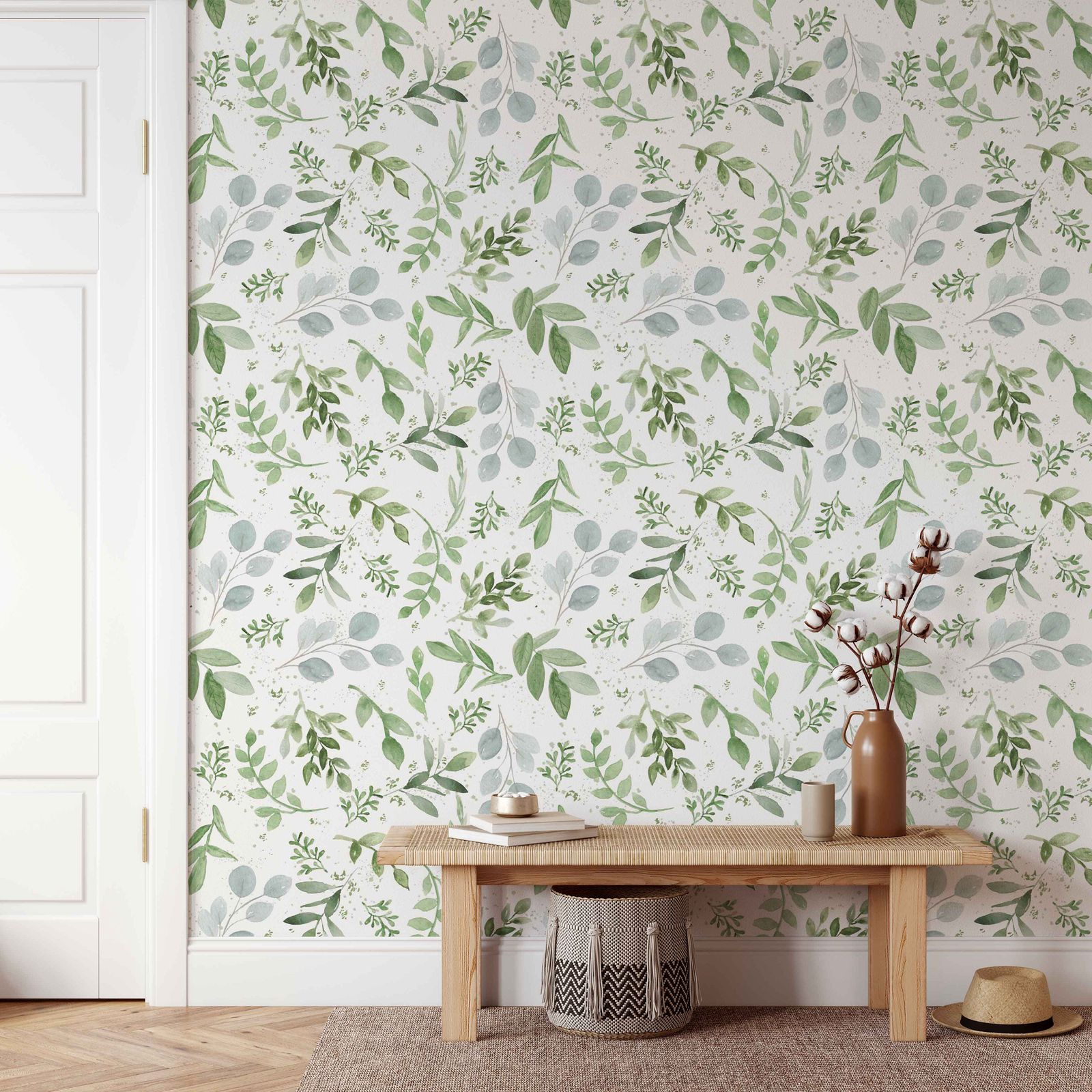 Herbal Wallpaper - ورق جدران على شكل أوراق خضراء