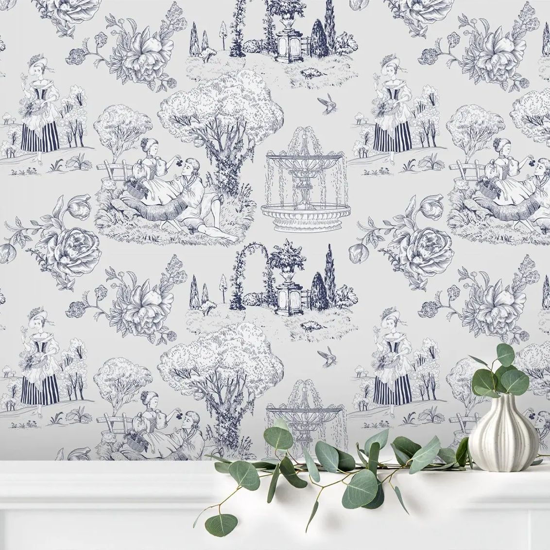 ورق جدران Toile De Jouy ورق جد - مراجعة Herbal Wallpaper وسعره