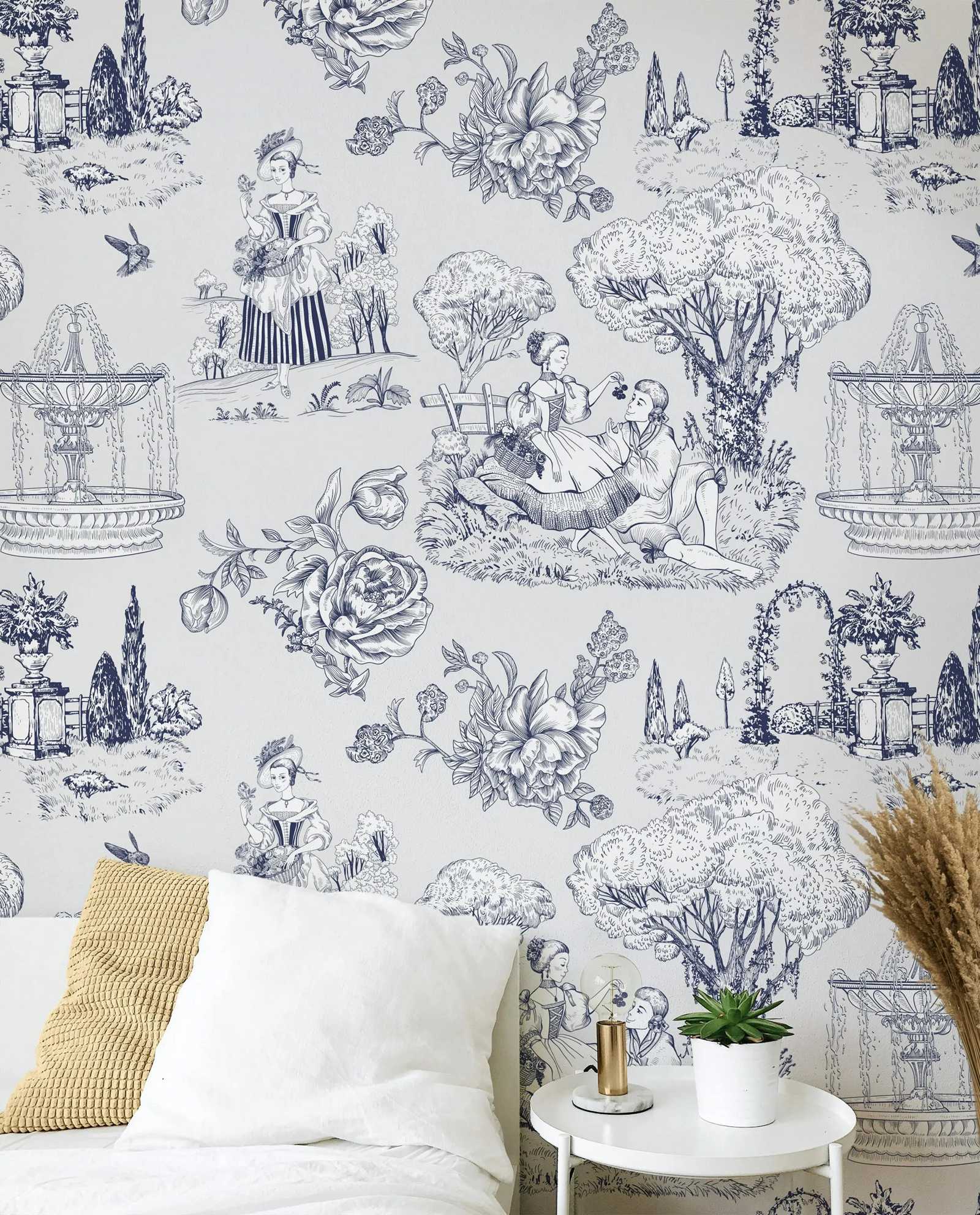 ورق جدران Toile De Jouy ورق جد - مراجعة Herbal Wallpaper وسعره