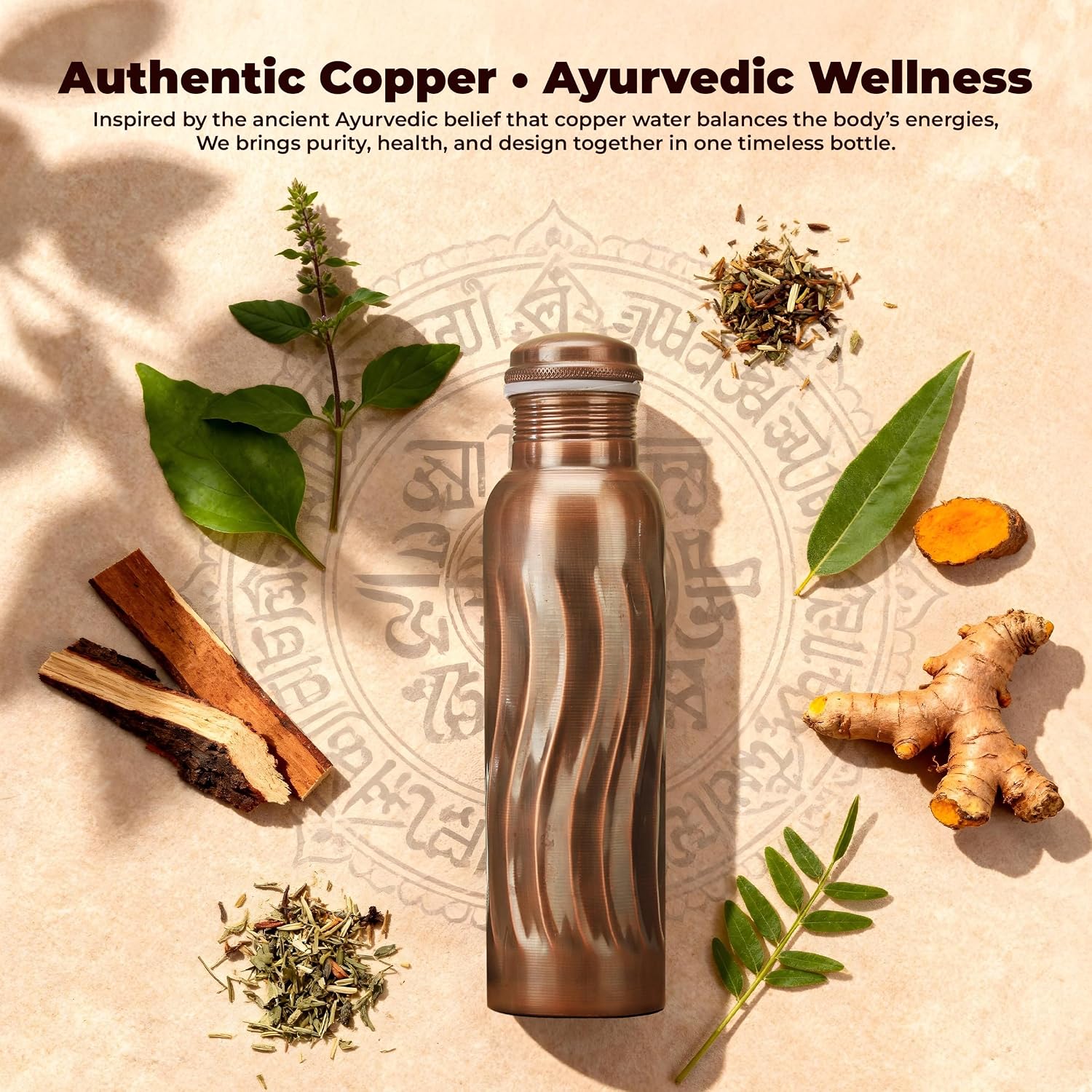 زجاجات ماء نحاسية عتيقة سعة 10 - مراجعة Ayurvedic & Herbal Wellness Kits وسعره