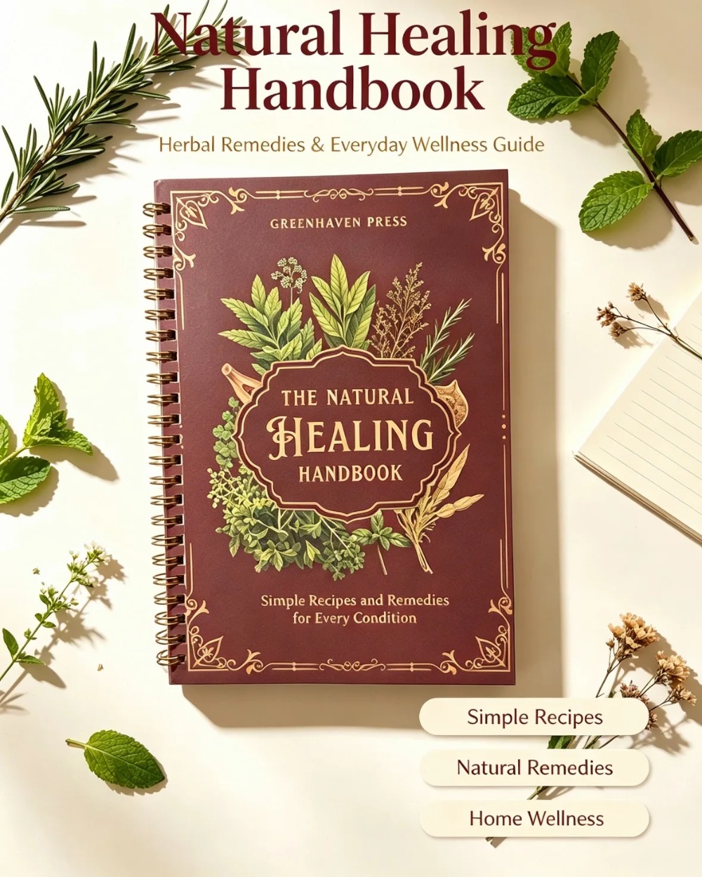 دليل الشفاء الطبيعي: كتاب وصفا - مراجعة Natural Herbal Wellness وسعره