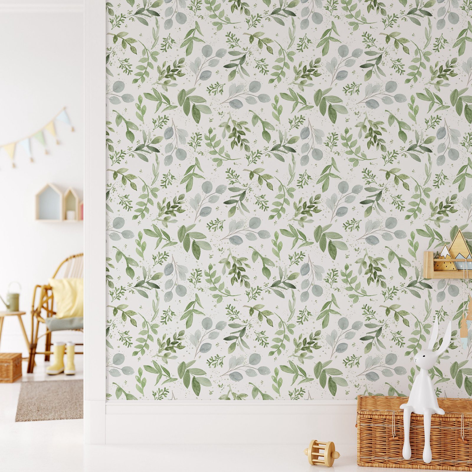 ورق جدران على شكل أوراق خضراء  - مراجعة Herbal Wallpaper وسعره