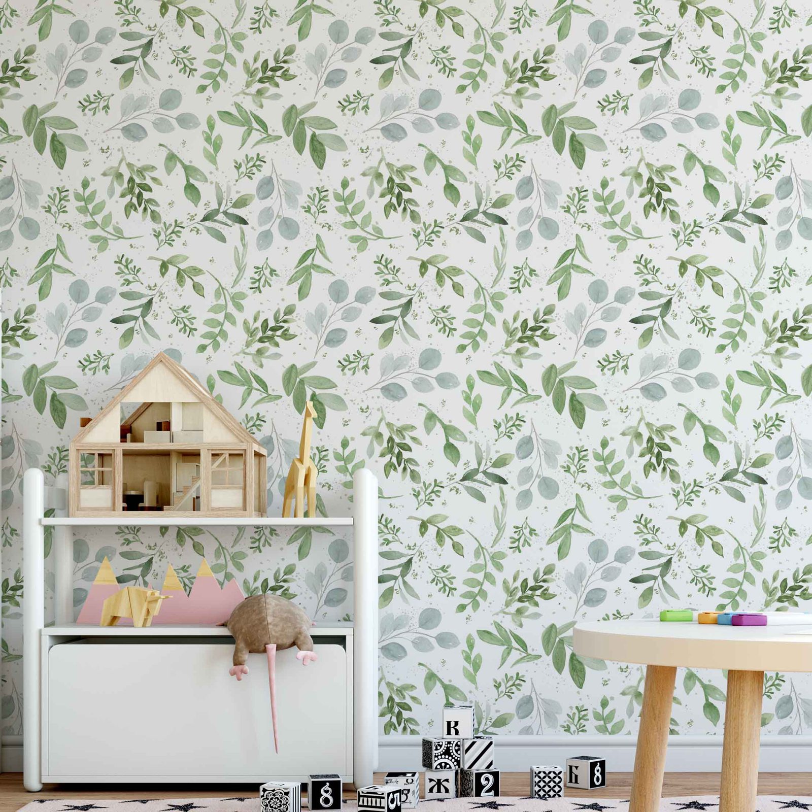 ورق جدران على شكل أوراق خضراء  - مراجعة Herbal Wallpaper وسعره
