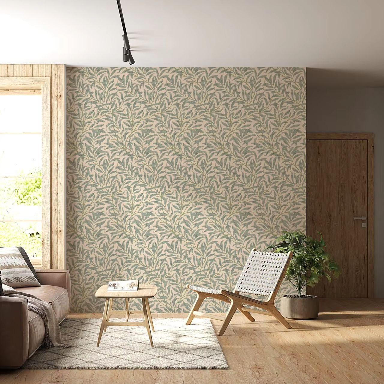 ورق جدران على شكل أوراق خضراء، - مراجعة Herbal Wallpaper وسعره