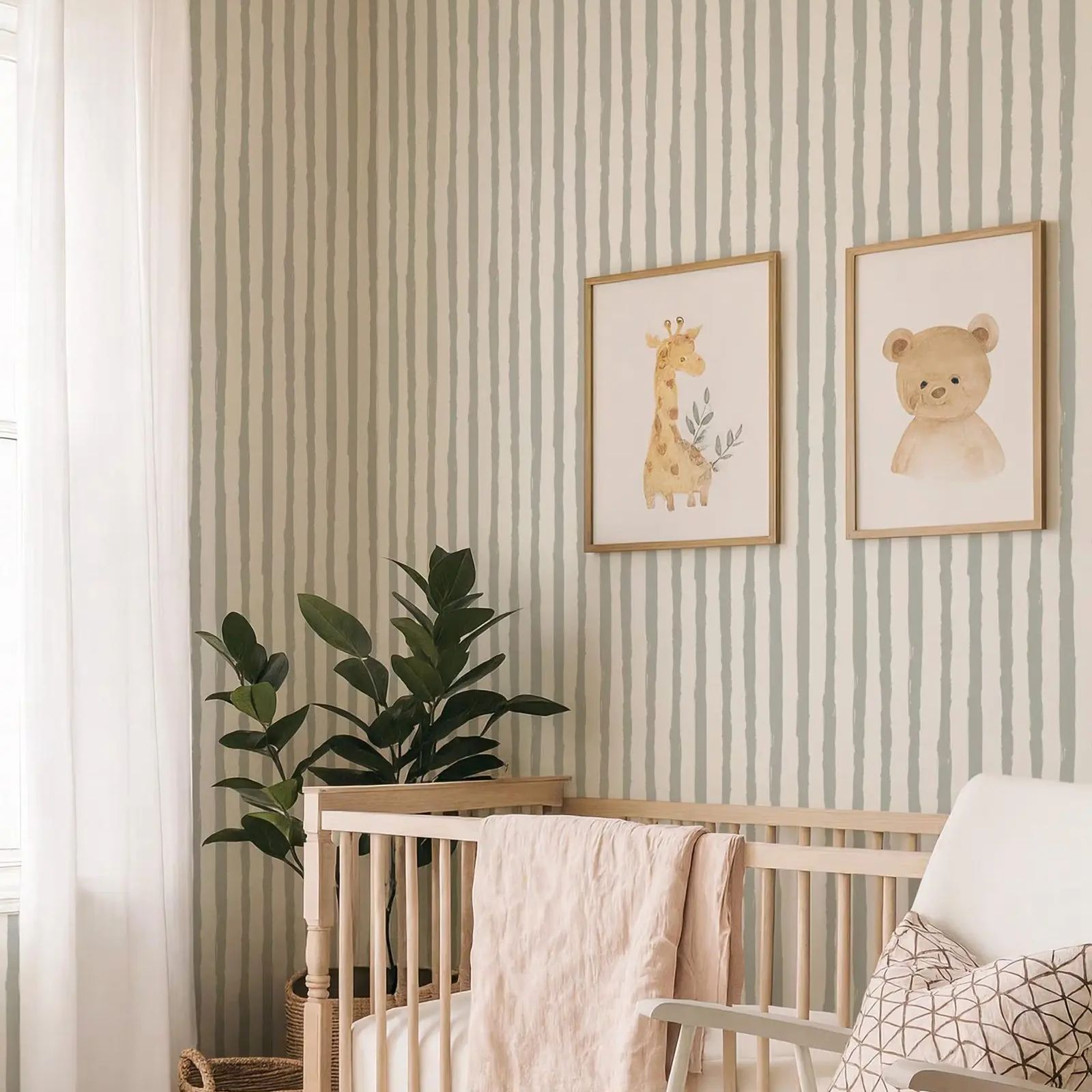 ورق جدران مخطط باللون الأخضر ا - مراجعة Herbal Wallpaper وسعره
