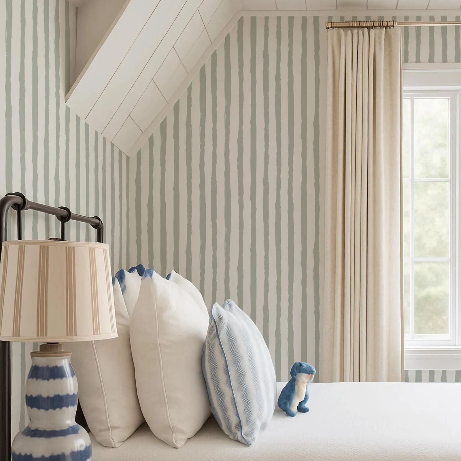 ورق جدران مخطط باللون الأخضر ا - مراجعة Herbal Wallpaper وسعره
